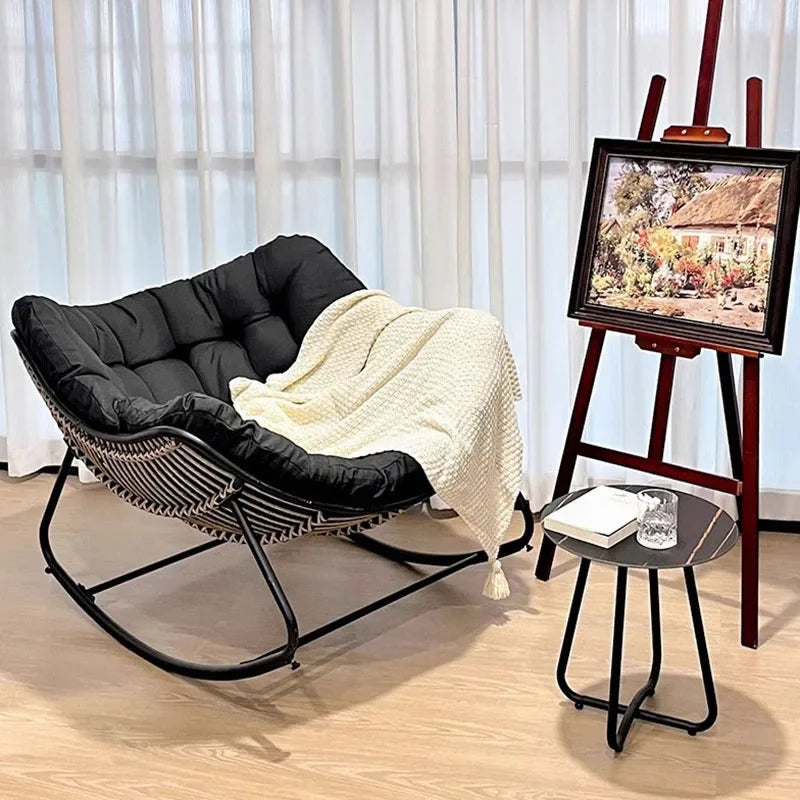 Popular Double Rocking Chair 2 Seater Lazy Sofa Recliner For Living Room Balcony Adult Leisure Lounge Chair Home Furniture