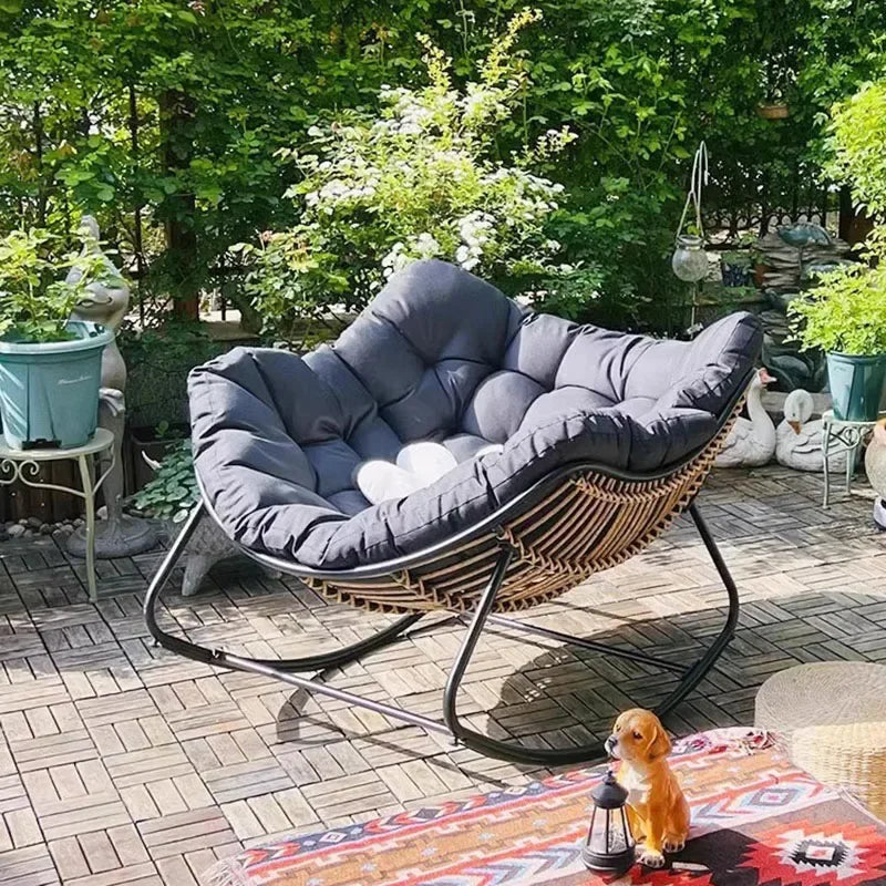 Popular Double Rocking Chair 2 Seater Lazy Sofa Recliner For Living Room Balcony Adult Leisure Lounge Chair Home Furniture