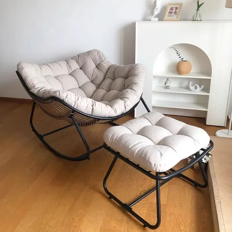 Popular Double Rocking Chair 2 Seater Lazy Sofa Recliner For Living Room Balcony Adult Leisure Lounge Chair Home Furniture
