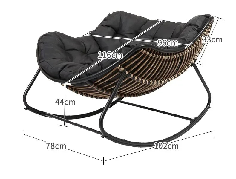 Popular Double Rocking Chair 2 Seater Lazy Sofa Recliner For Living Room Balcony Adult Leisure Lounge Chair Home Furniture