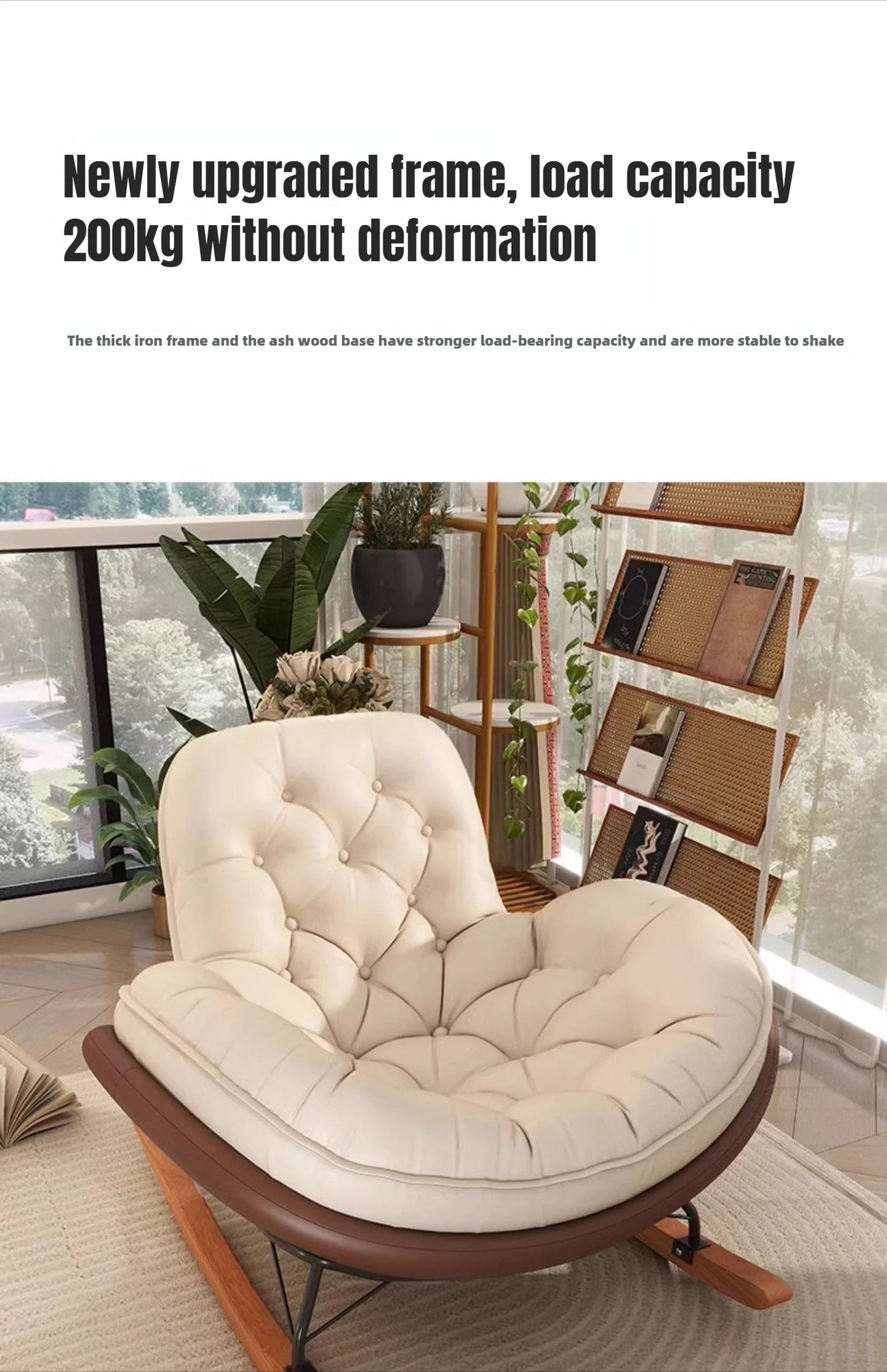Lazy Sofa Rocking Chair Reclining Sleepable Bedroom Single Recliner Home Balcony Leisure Chair Tatami Seat Floor Chair