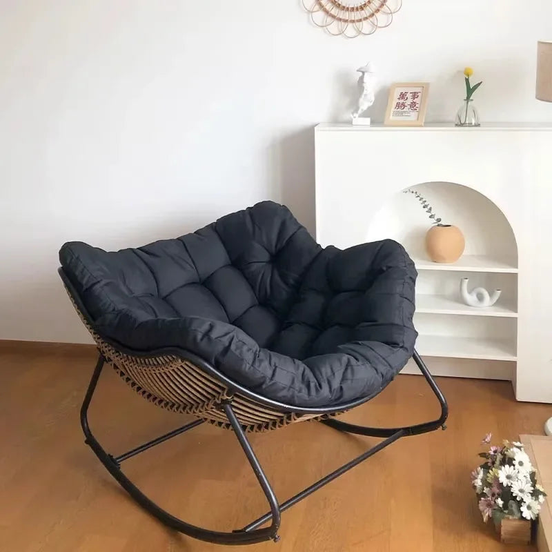 Popular Double Rocking Chair 2 Seater Lazy Sofa Recliner For Living Room Balcony Adult Leisure Lounge Chair Home Furniture