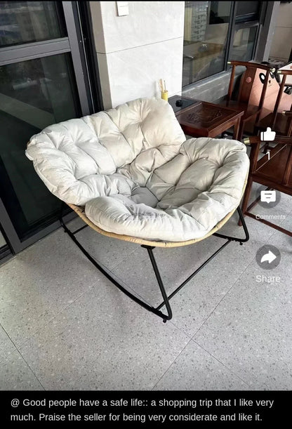 Internet Celebrity Rocking Chair Household Living Room Rattan Recliner Small Apartment Lunch Break Balcony Adult Rocking Chair