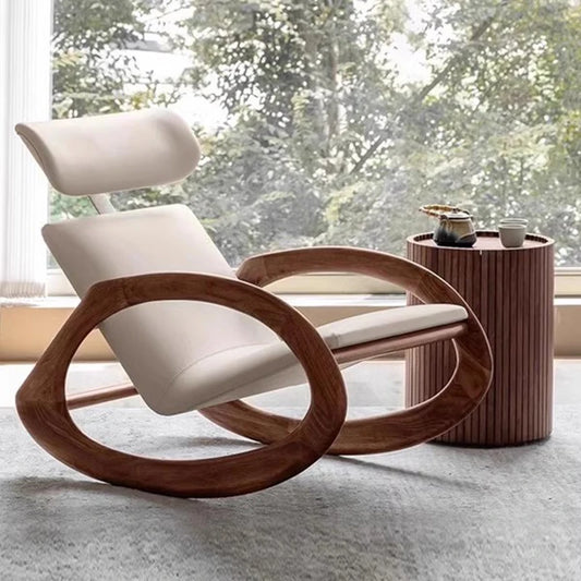 Wooden Brown Living Room Chairs Recliner Rocking Luxury Modern Chair Comfortable Fluffy Lounge Mecedora Adullto Home Furniture