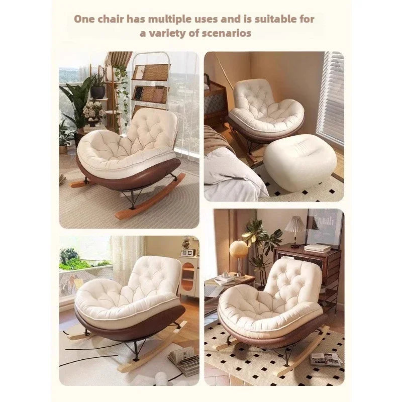 Lazy Sofa Rocking Chair Reclining Sleepable Bedroom Single Recliner Home Balcony Leisure Chair Tatami Seat  Floor Chair