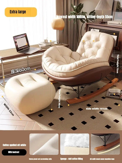 Lazy Sofa Rocking Chair Reclining Sleepable Bedroom Single Recliner Home Balcony Leisure Chair Tatami Seat  Floor Chair