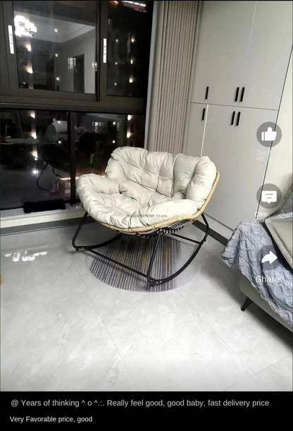 Internet Celebrity Rocking Chair Household Living Room Rattan Recliner Small Apartment Lunch Break Balcony Adult Rocking Chair