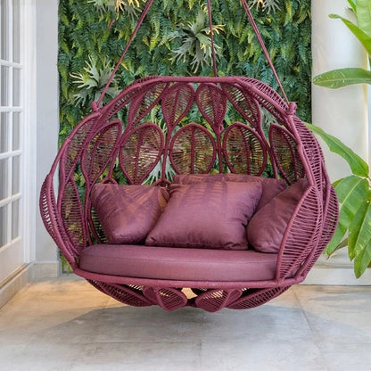Sunway Double Seater Outdoor Balcony Indoor Bird Nest Hanging Chair Furniture Rope Swing Sets for Outdoor Backyard