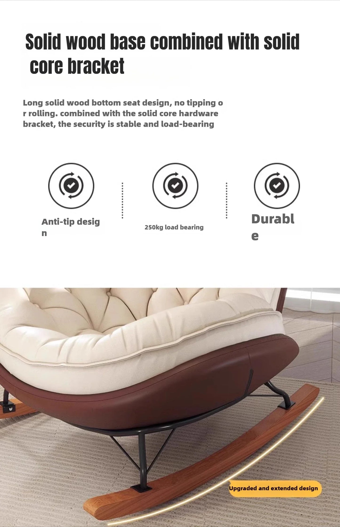 Lazy Sofa Rocking Chair Reclining Sleepable Bedroom Single Recliner Home Balcony Leisure Chair Tatami Seat  Floor Chair