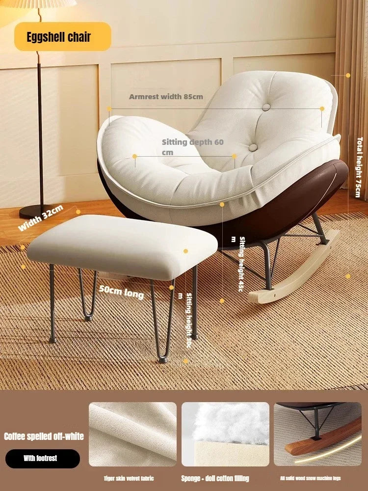 Lazy Sofa Rocking Chair Reclining Sleepable Bedroom Single Recliner Home Balcony Leisure Chair Tatami Seat  Floor Chair