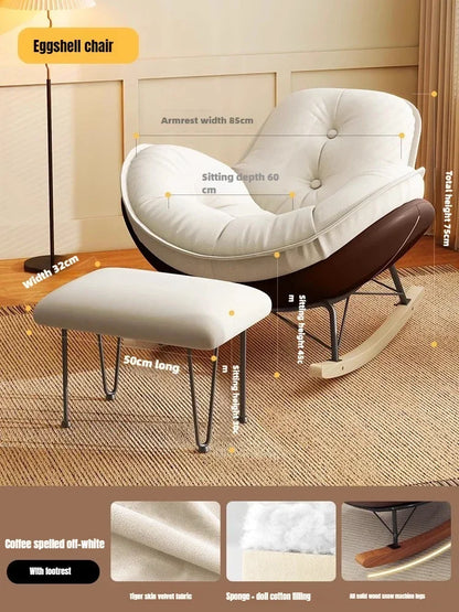 Lazy Sofa Rocking Chair Reclining Sleepable Bedroom Single Recliner Home Balcony Leisure Chair Tatami Seat  Floor Chair