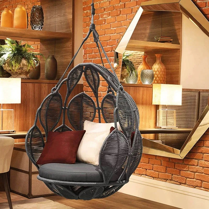Sunway Double Seater Outdoor Balcony Indoor Bird Nest Hanging Chair Furniture Rope Swing Sets for Outdoor Backyard