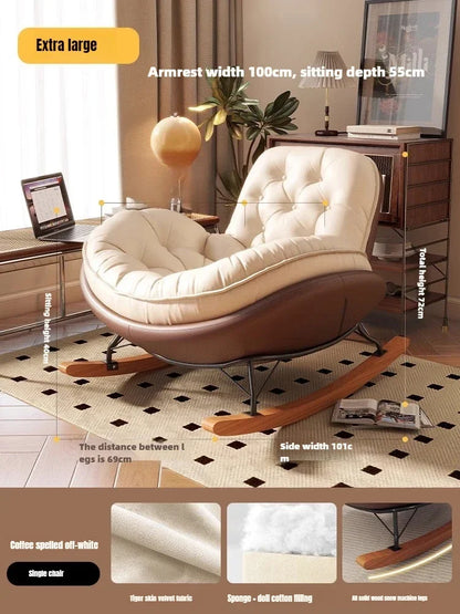 Lazy Sofa Rocking Chair Reclining Sleepable Bedroom Single Recliner Home Balcony Leisure Chair Tatami Seat  Floor Chair