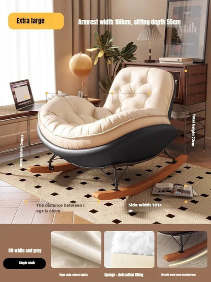 Lazy Sofa Rocking Chair Reclining Sleepable Bedroom Single Recliner Home Balcony Leisure Chair Tatami Seat  Floor Chair