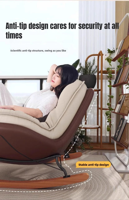 Lazy Sofa Rocking Chair Reclining Sleepable Bedroom Single Recliner Home Balcony Leisure Chair Tatami Seat  Floor Chair