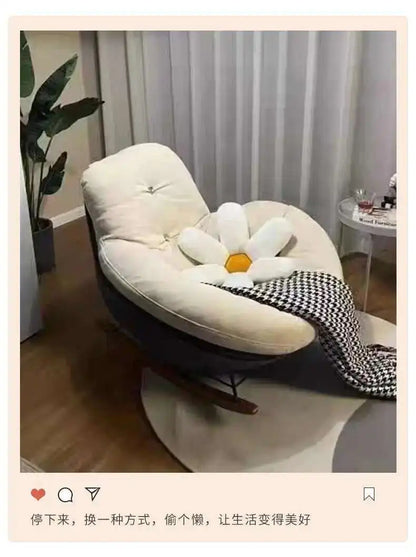 Nordic Style Single Rocking Chair Lazy Sofa Balcony Living Room Bedroom Leisure Can Lie Can Sleep Luxury Eggshell Penguin Chair