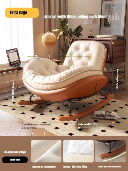Lazy Sofa Rocking Chair Reclining Sleepable Bedroom Single Recliner Home Balcony Leisure Chair Tatami Seat  Floor Chair