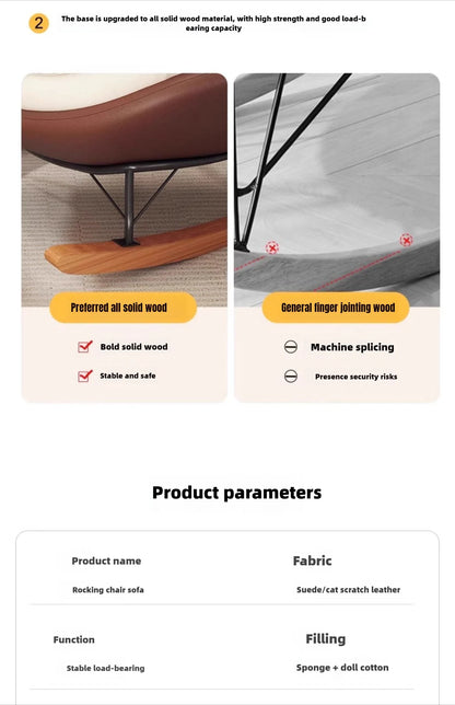 Lazy Sofa Rocking Chair Reclining Sleepable Bedroom Single Recliner Home Balcony Leisure Chair Tatami Seat  Floor Chair