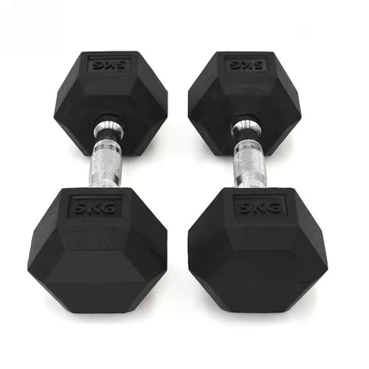 Customizable 2.5-50 Kg Hexagonal Dumbbell Set with Bracket, High-quality Rubber Coated Hex Dumbbells