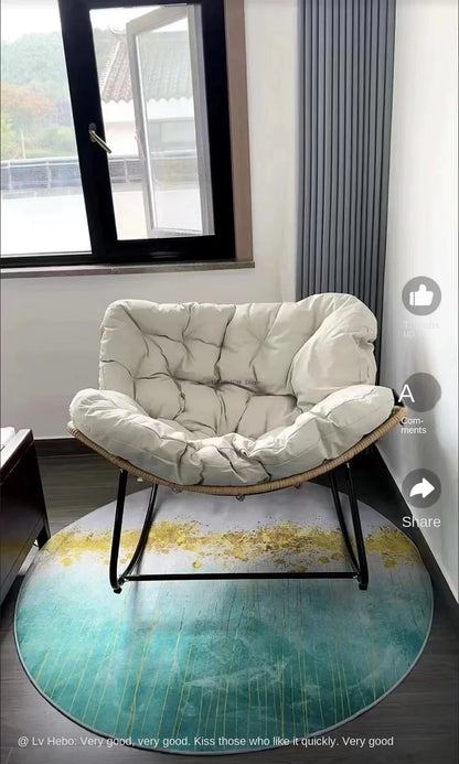 Internet Celebrity Rocking Chair Household Living Room Rattan Recliner Small Apartment Lunch Break Balcony Adult Rocking Chair