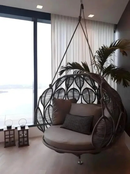 Sunway Double Seater Outdoor Balcony Indoor Bird Nest Hanging Chair Furniture Rope Swing Sets for Outdoor Backyard