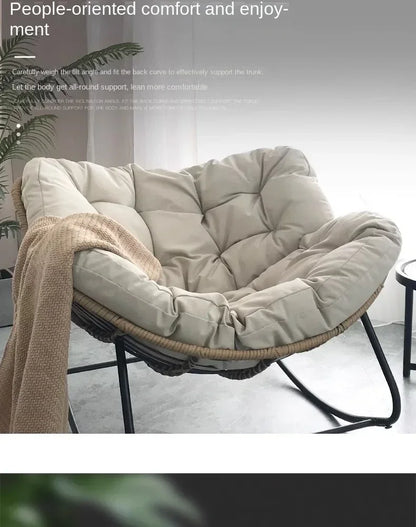 Internet Celebrity Rocking Chair Household Living Room Rattan Recliner Small Apartment Lunch Break Balcony Adult Rocking Chair