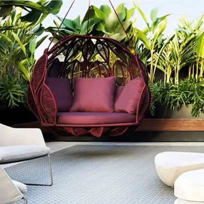 Sunway Double Seater Outdoor Balcony Indoor Bird Nest Hanging Chair Furniture Rope Swing Sets for Outdoor Backyard