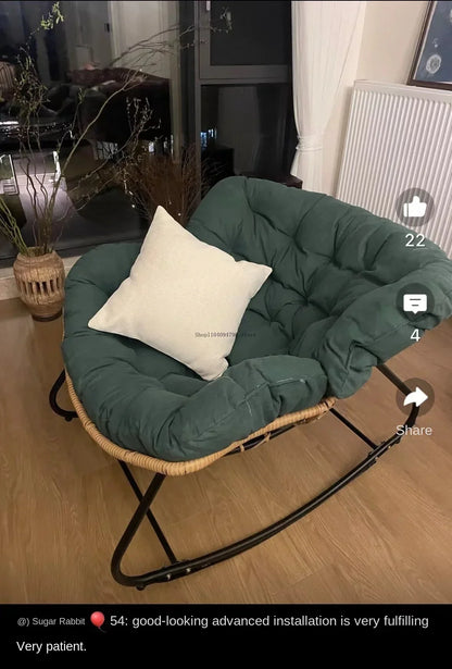 Internet Celebrity Rocking Chair Household Living Room Rattan Recliner Small Apartment Lunch Break Balcony Adult Rocking Chair