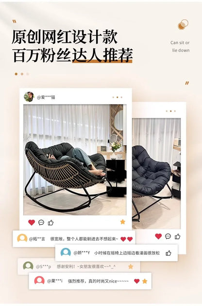 Popular Double Rocking Chair 2 Seater Lazy Sofa Recliner For Living Room Balcony Adult Leisure Lounge Chair Home Furniture