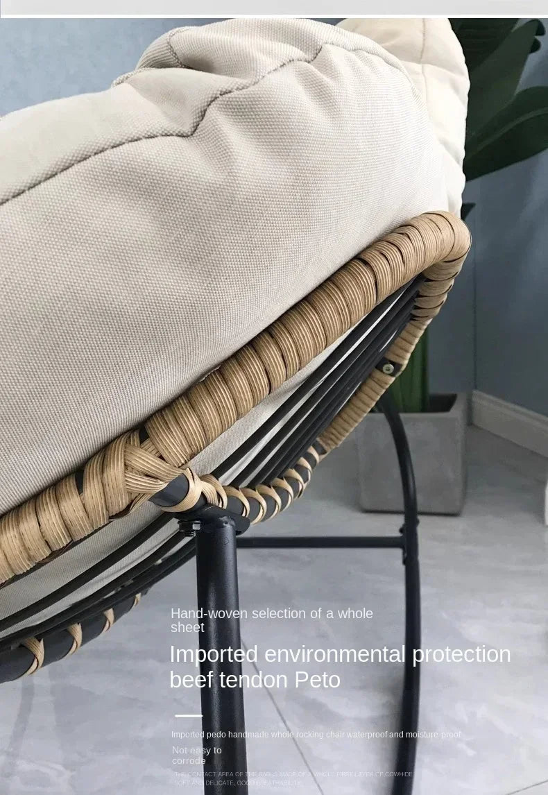 Internet Celebrity Rocking Chair Household Living Room Rattan Recliner Small Apartment Lunch Break Balcony Adult Rocking Chair