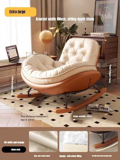 Lazy Sofa Rocking Chair Reclining Sleepable Bedroom Single Recliner Home Balcony Leisure Chair Tatami Seat  Floor Chair