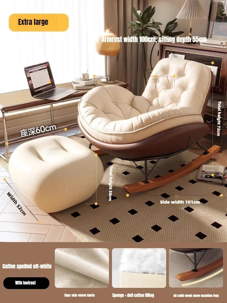 Lazy Sofa Rocking Chair Reclining Sleepable Bedroom Single Recliner Home Balcony Leisure Chair Tatami Seat  Floor Chair