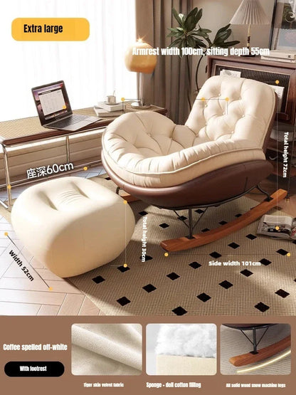 Lazy Sofa Rocking Chair Reclining Sleepable Bedroom Single Recliner Home Balcony Leisure Chair Tatami Seat  Floor Chair