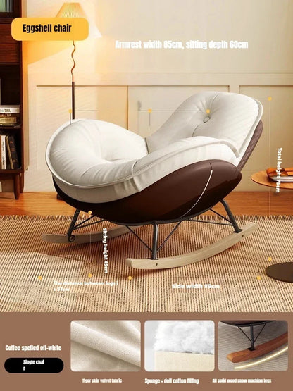 Lazy Sofa Rocking Chair Reclining Sleepable Bedroom Single Recliner Home Balcony Leisure Chair Tatami Seat  Floor Chair