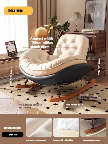 Lazy Sofa Rocking Chair Reclining Sleepable Bedroom Single Recliner Home Balcony Leisure Chair Tatami Seat  Floor Chair