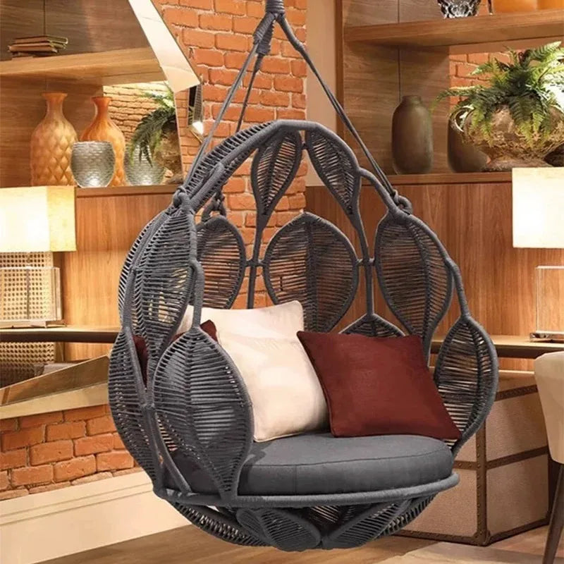 Sunway Double Seater Outdoor Balcony Indoor Bird Nest Hanging Chair Furniture Rope Swing Sets for Outdoor Backyard