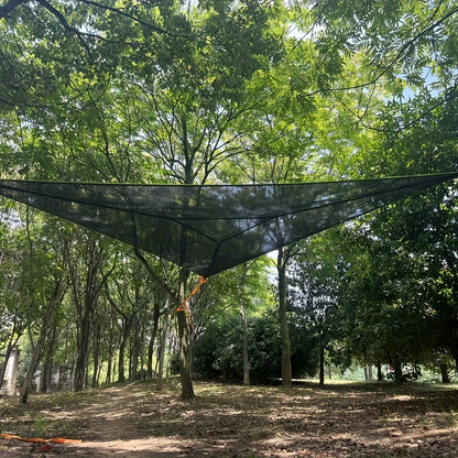 Large Outdoor Hammock，Breathable Triangular Casual Mesh Bed，Outdoor Camping Patio Tent Mat