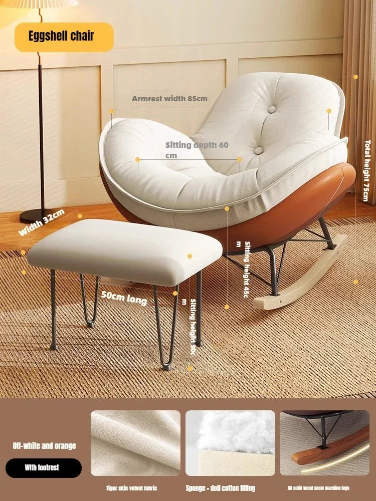 Lazy Sofa Rocking Chair Reclining Sleepable Bedroom Single Recliner Home Balcony Leisure Chair Tatami Seat  Floor Chair