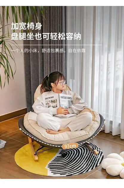 Nordic Style Single Rocking Chair Lazy Sofa Balcony Living Room Bedroom Leisure Can Lie Can Sleep Luxury Eggshell Penguin Chair