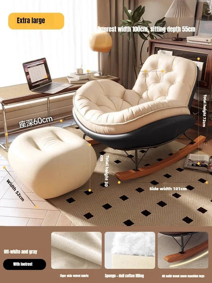 Lazy Sofa Rocking Chair Reclining Sleepable Bedroom Single Recliner Home Balcony Leisure Chair Tatami Seat  Floor Chair