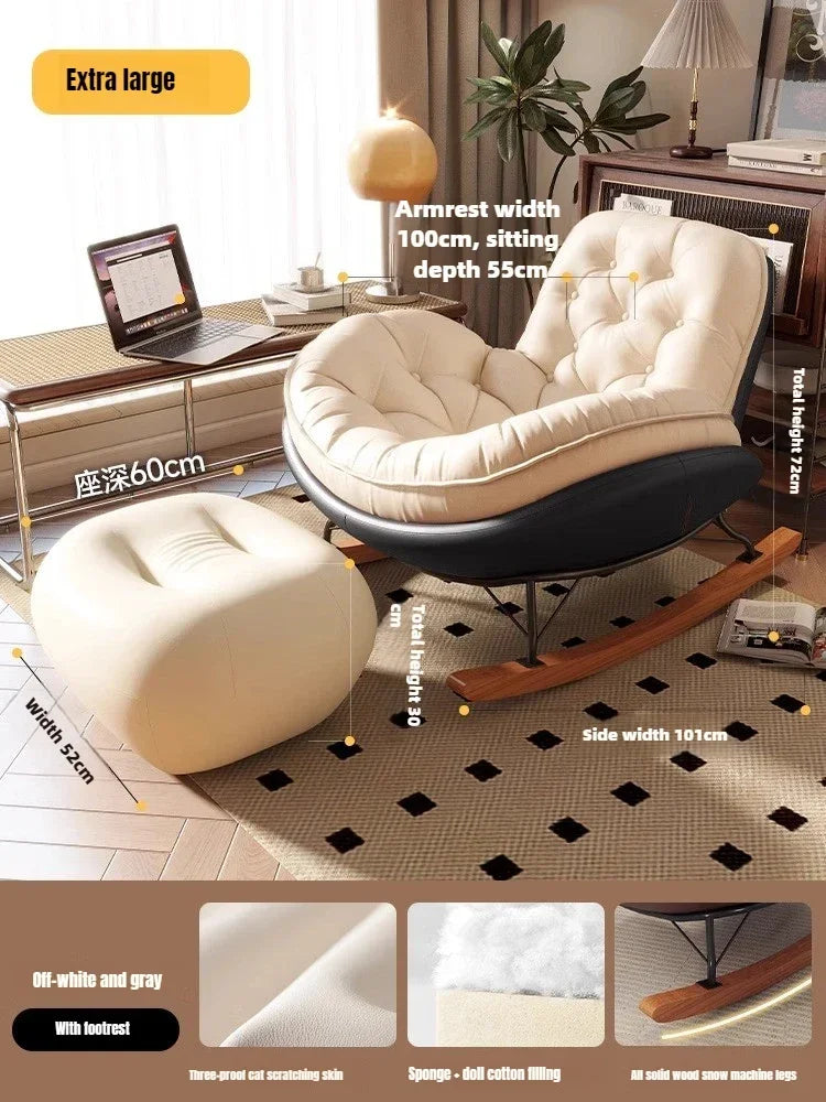 Lazy Sofa Rocking Chair Reclining Sleepable Bedroom Single Recliner Home Balcony Leisure Chair Tatami Seat  Floor Chair