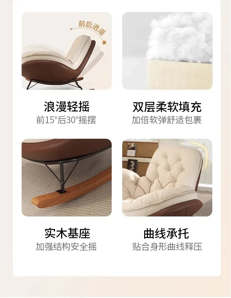 Lazy Sofa Rocking Chair Reclining Sleepable Bedroom Single Recliner Home Balcony Leisure Chair Tatami Seat  Floor Chair