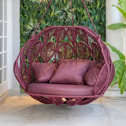 Sunway Double Seater Outdoor Balcony Indoor Bird Nest Hanging Chair Furniture Rope Swing Sets for Outdoor Backyard