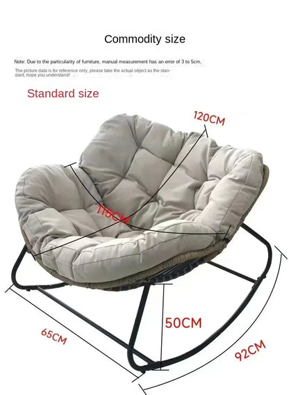 Internet Celebrity Rocking Chair Household Living Room Rattan Recliner Small Apartment Lunch Break Balcony Adult Rocking Chair