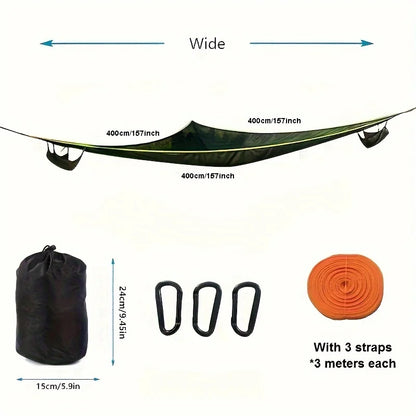 Large Outdoor Hammock，Breathable Triangular Casual Mesh Bed，Outdoor Camping Patio Tent Mat