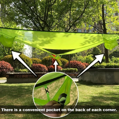 Large Outdoor Hammock，Breathable Triangular Casual Mesh Bed，Outdoor Camping Patio Tent Mat
