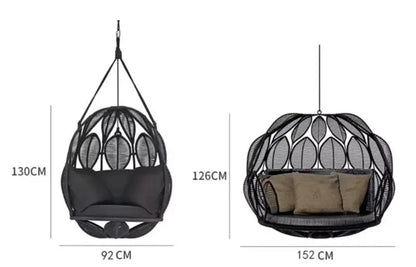 Sunway Double Seater Outdoor Balcony Indoor Bird Nest Hanging Chair Furniture Rope Swing Sets for Outdoor Backyard