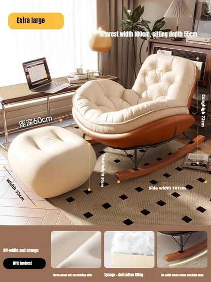 Lazy Sofa Rocking Chair Reclining Sleepable Bedroom Single Recliner Home Balcony Leisure Chair Tatami Seat  Floor Chair