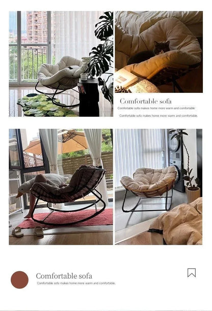 Internet Celebrity Rocking Chair Household Living Room Rattan Recliner Small Apartment Lunch Break Balcony Adult Rocking Chair