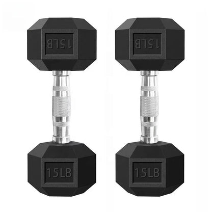 Customizable 2.5-50 Kg Hexagonal Dumbbell Set with Bracket, High-quality Rubber Coated Hex Dumbbells